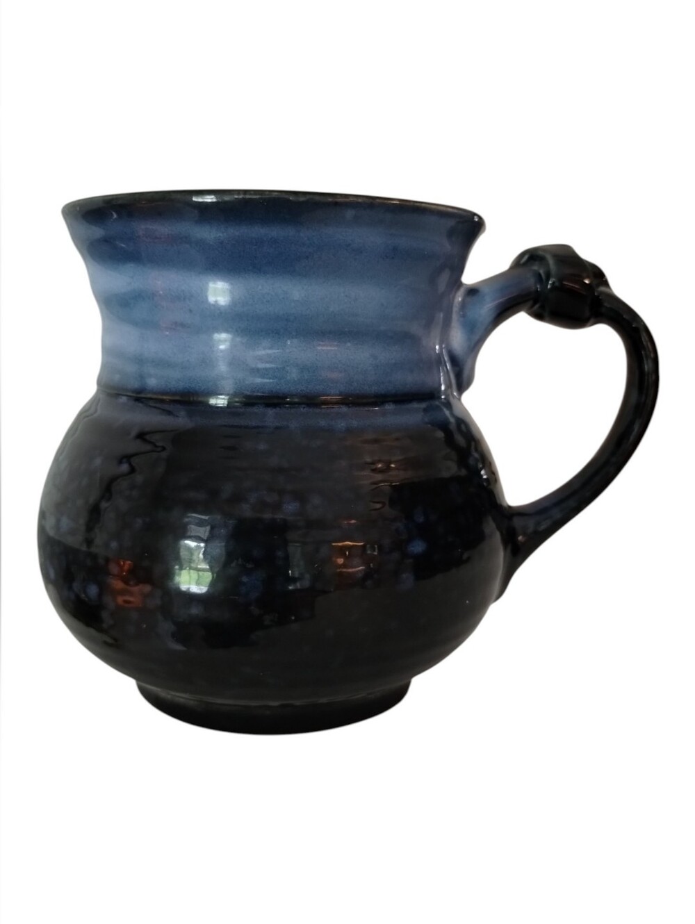 Roscher Artisan Stoneware Potbelly Jug Mug Blue